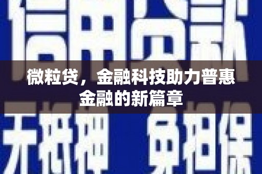 长岭微粒贷，金融科技助力普惠金融的新篇章