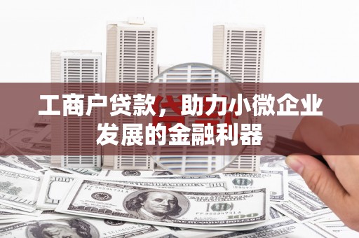 长岭工商户贷款，助力小微企业发展的金融利器
