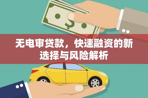 长岭无电审贷款，快速融资的新选择与风险解析