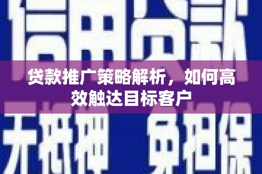 长岭贷款推广策略解析，如何高效触达目标客户