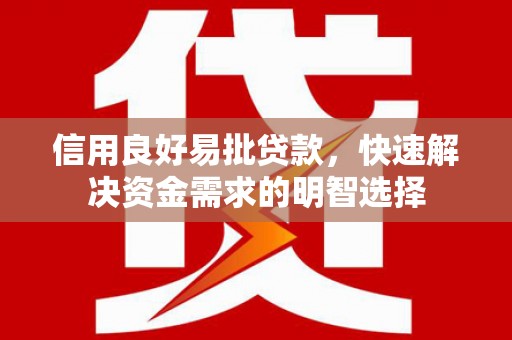 长岭信用良好易批贷款，快速解决资金需求的明智选择