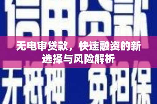 长岭无电审贷款，快速融资的新选择与风险解析