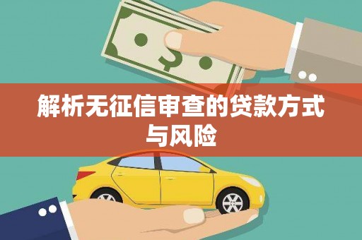 长岭解析无征信审查的贷款方式与风险